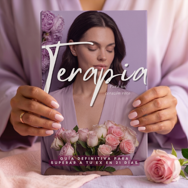 Lectora sosteniendo el eBook Terapia para un corazón roto