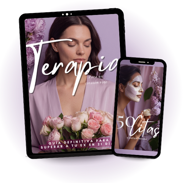 Mockup del eBook Terapia para un corazón roto en tablet y smartphone