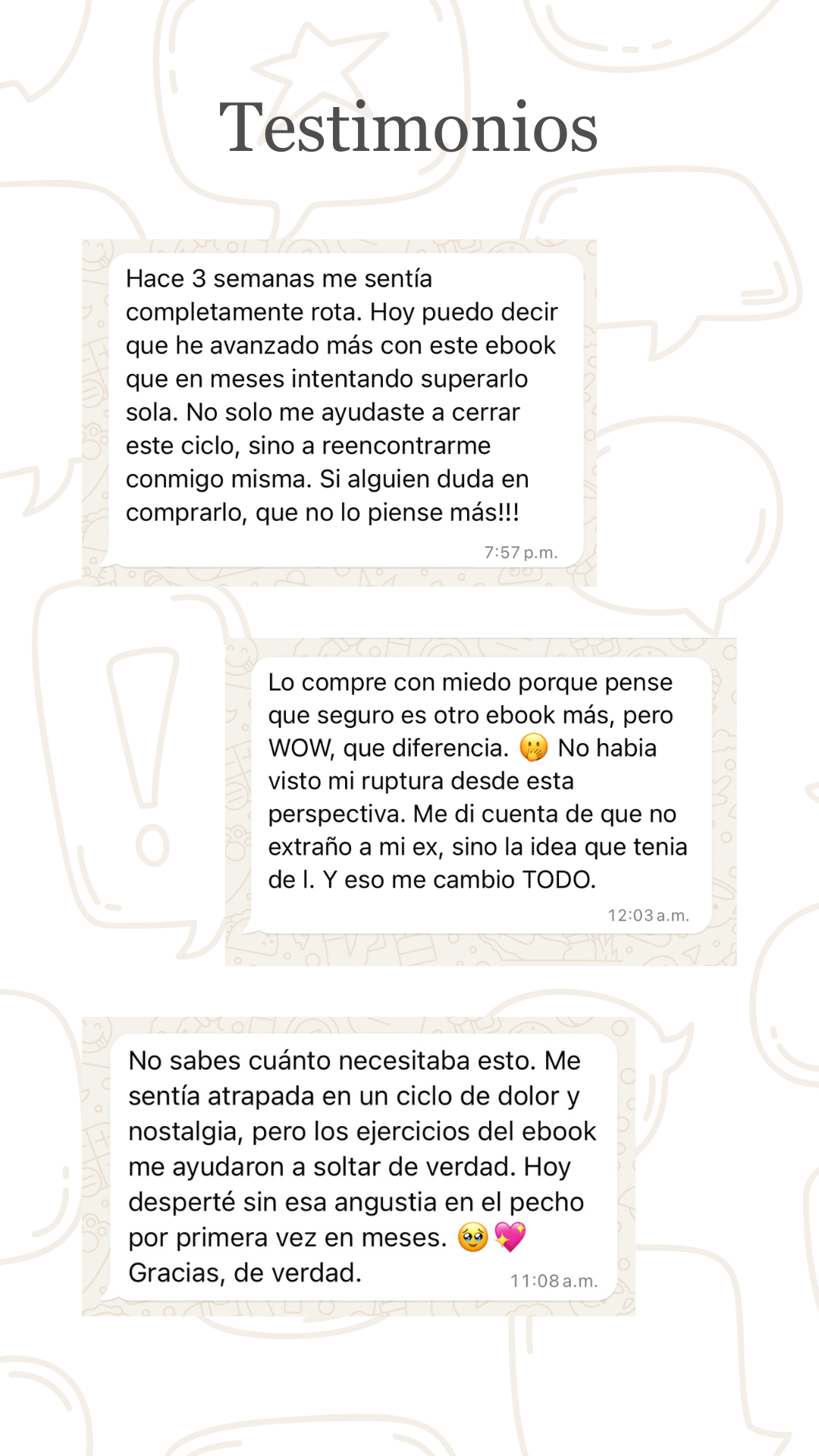 Capturas reales de WhatsApp: lectoras cuentan cómo avanzaron con la guía.